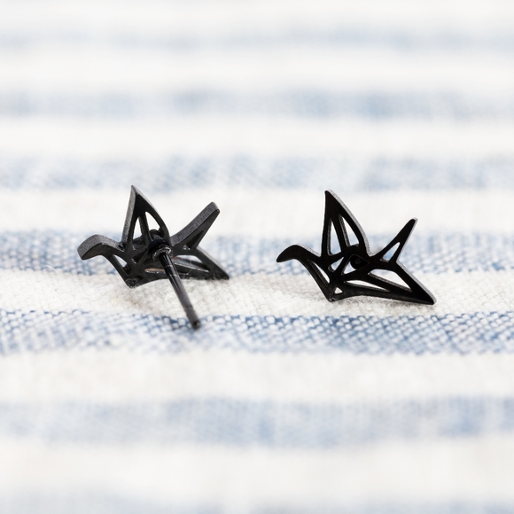 Origami Crane Studs - Picture 4 of 9